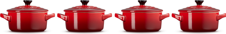 Image du produit Le Creuset Set de 4 mini-cocotte «rouge cerise»