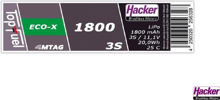 Actual product image Hacker TopFuel (11.10 V, 1800 mAh)