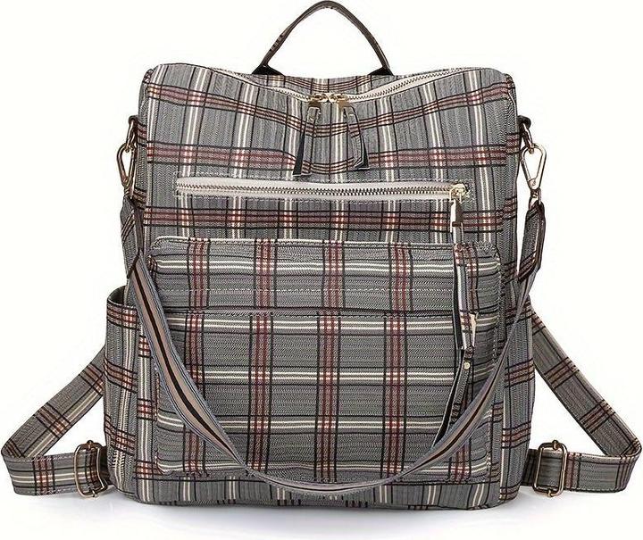 Only-Bags.Store Retro Backpack Handbag, Boho Strap Two-Way Shoulder Bag, Fashion Vegan Leather Schoolbag Daypack