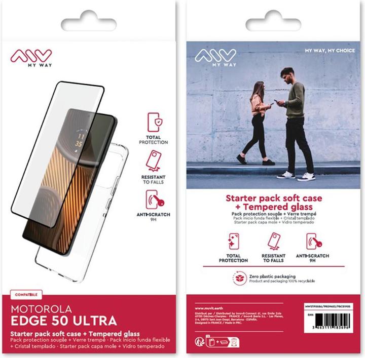 Image du produit My Way Starter Pack Coque Souple + Vt 3d Motorola Edge 50 Ultra (Motorola Edge 50 Ultra)