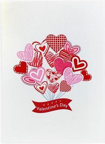 Produktbild MU Classic Pop-Up Valentinstags Glückwunschkarte - Herzen (1 Stk.)