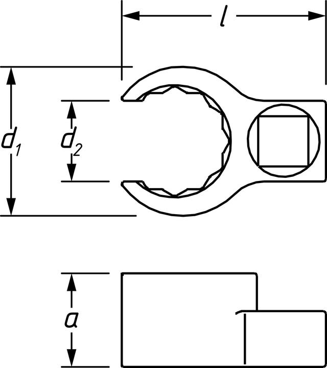 Actual product image HAZET Ring spanner, double hex, open 848Z-18 - Square hollow 10 mm (3/8 in.) - Auss (18 mm)