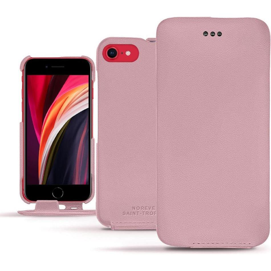 Noreve Lederschutzhülle vertikal (Apple iPhone SE (2nd Gen), Apple iPhone SE (3rd Gen)), Smartphone Hülle, Rosa