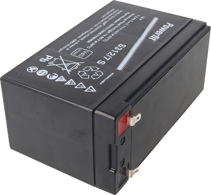 Actual product image Exide Powerfit S312/7 S lead battery, connection 4.8, VDS approval (12 V, 7.20 Ah)