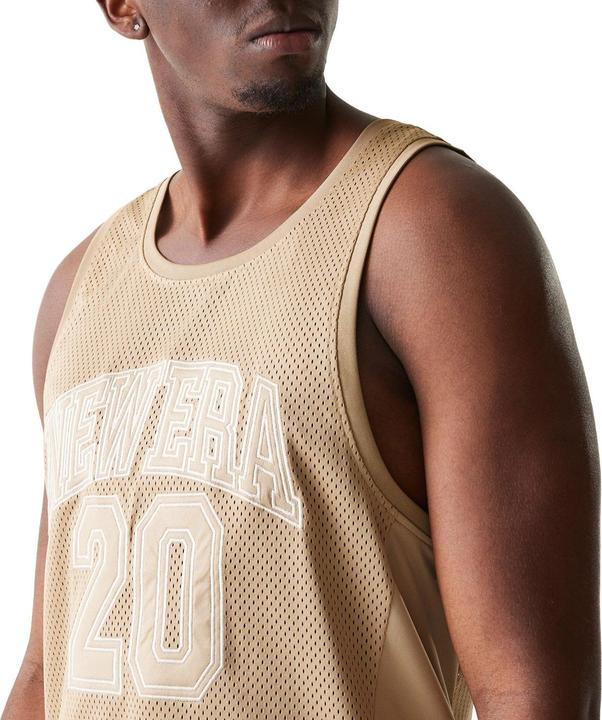 Actual product image New Era Poly Mesh Tank Top - BRAND LOGO camel beige - XXL (XXL)