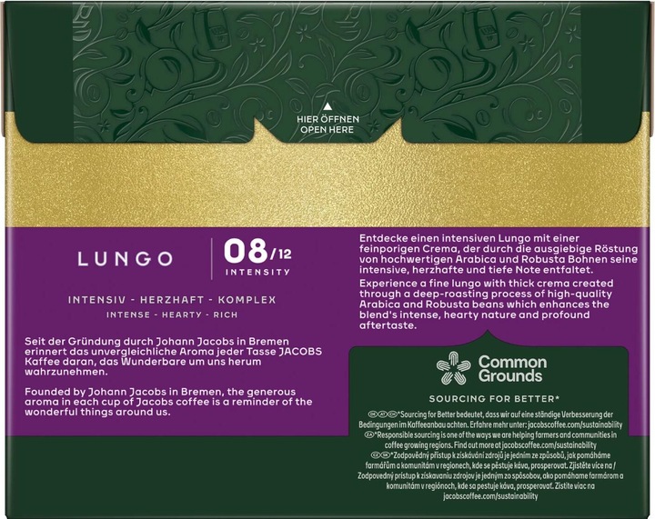 Produktbild Jacobs Kaffeekapseln Lungo 8 Intenso 5 x 40 Stück (5 x Port.)