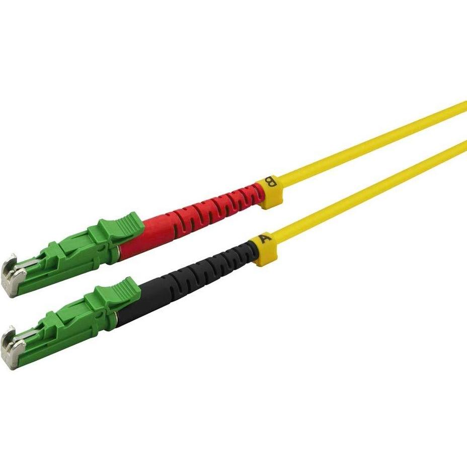 Helos fiber optic cable E2000 APC / E2000 APC (LSH) double sided 9/125 OSm OS2 yellow 5.0 m (UTP, CAT6, 5 m), Netzwerkka...