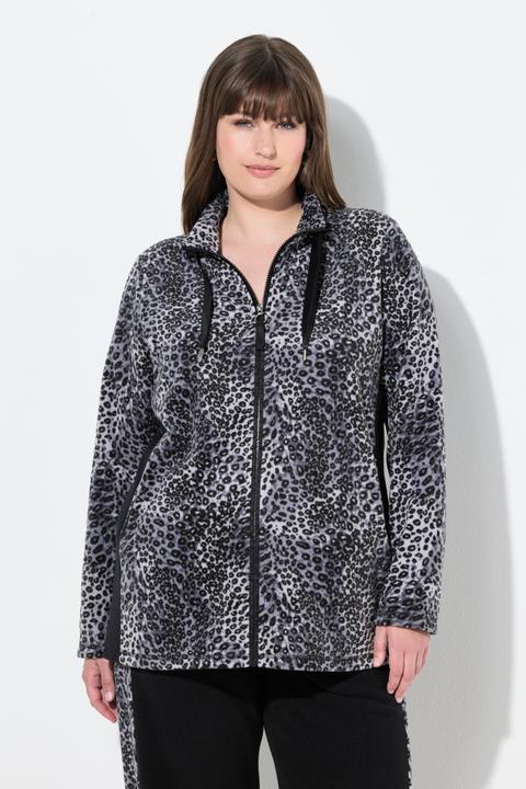 Immagine prodotto Ulla Popken Giacca loungewear di pile leopardato con collo alto (42, 44)