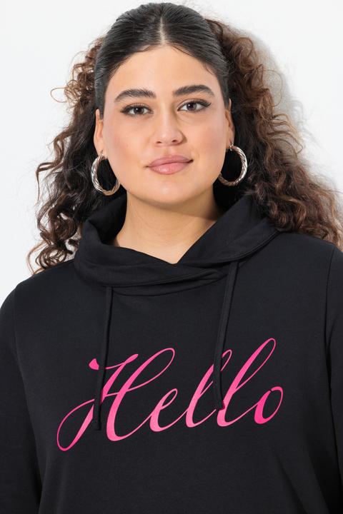 Produktbild Ulla Popken Sweatshirt, Classic Fit, HELLO, Stehkragen (46, 48)