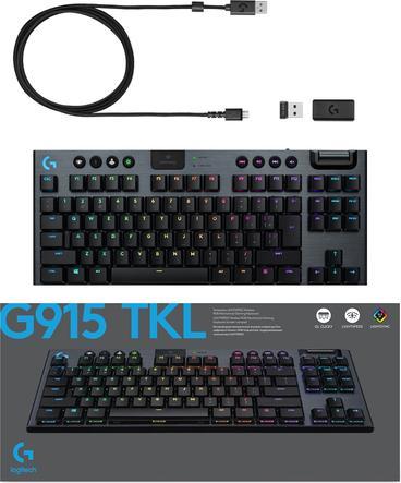 Produktbild Logitech G G915 TKL - GL Tactile, Full-size (100%), Bluetooth, Mechanischer Switch, QZERTY, RGB-L... (Eng. Int., Kabelgebunden)
