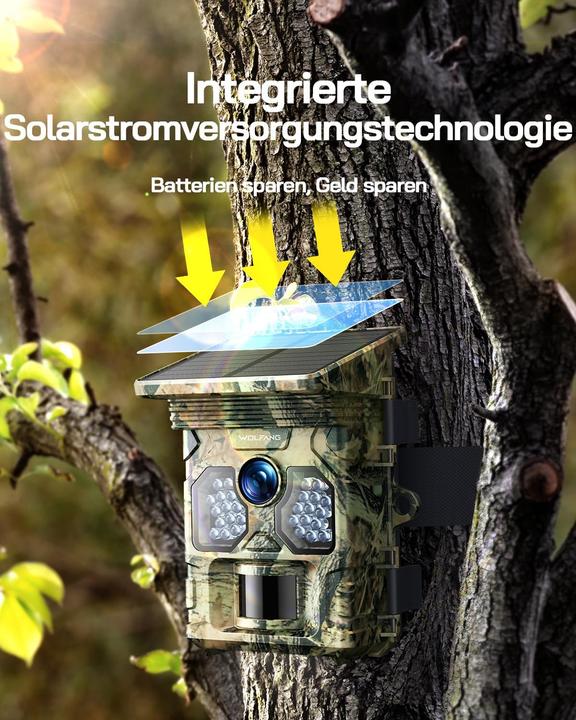 Actual product image Wolfang 4K Solar Wildkamera WT02 mit Bewegungssensor, Nachtsicht