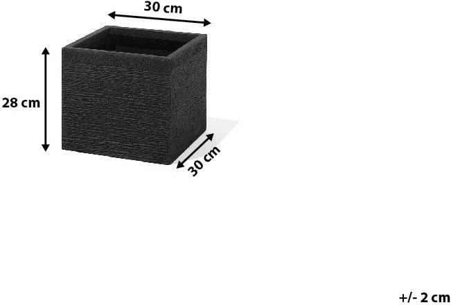 Actual product image Beliani Square pot 30 x 30 x 28 cm black PAROS (30 x 30 x 28 cm)