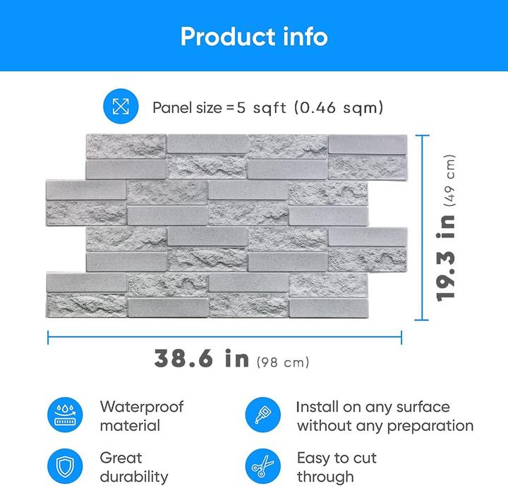 Actual product image Grace Baltic Wall panel set (4.80 m², 49 x 98 cm)
