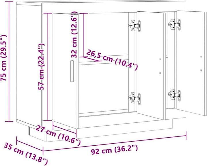 Image du produit vidaXL Sideboard (92 x 35 x 75 cm)