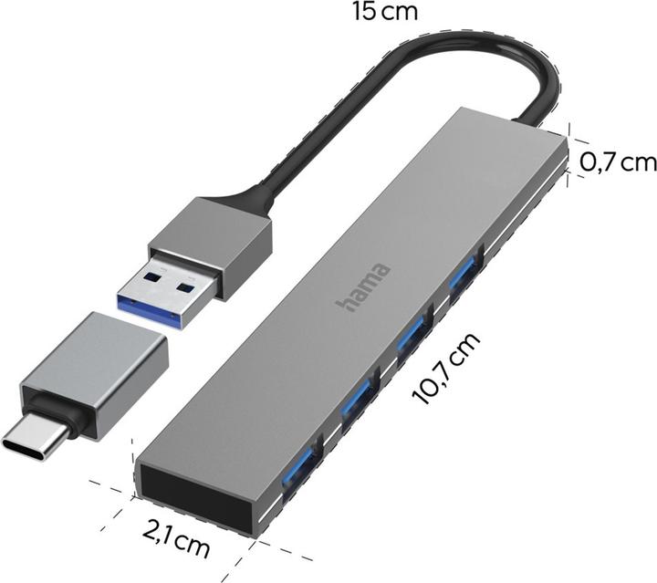 Produktbild Hama Slim (USB-C, 4 Ports)