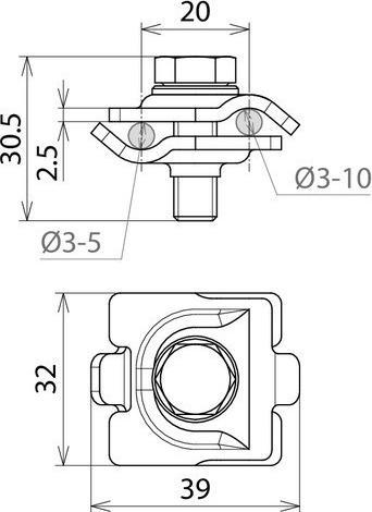 Produktbild Dehn MMV-Klemme Niro (V4A) f. Rd 3-10mm m. 540271