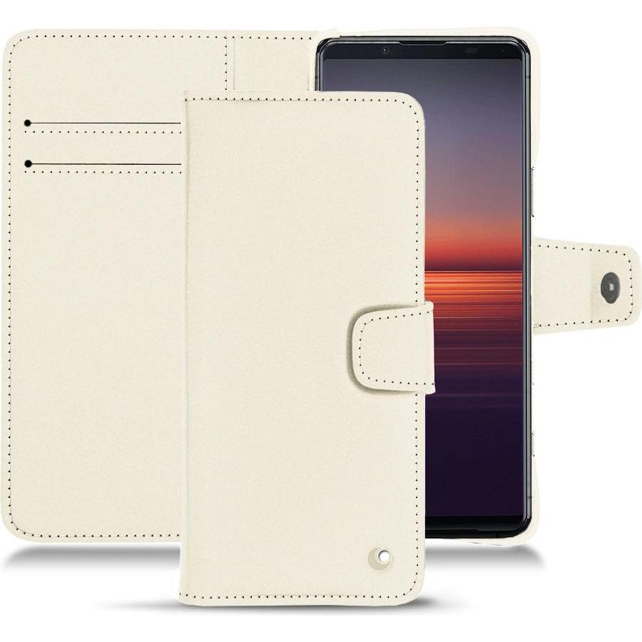 Noreve Lederschutzhülle Wallet (Sony Xperia 5 II), Smartphone Hülle, Weiss