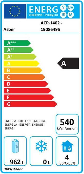 Energie-Label Gastro Hero Kühlschrank Avantis / (1400 l)