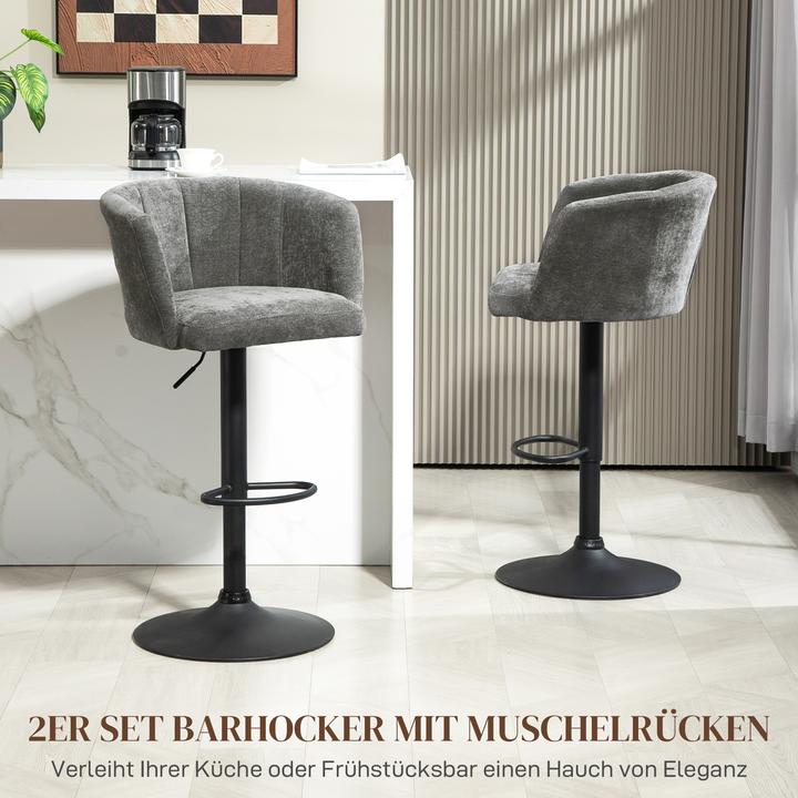 Produktbild Homcom Barhocker Polyester, Schaumstoff Dunkelgrau