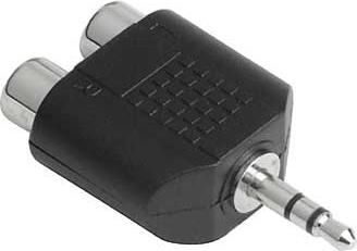 Productafbeelding Hama Audio Short Adapter 3,5 mm Male Plug Stereo - 2 RCA Female Jacks (Hoekadapter)