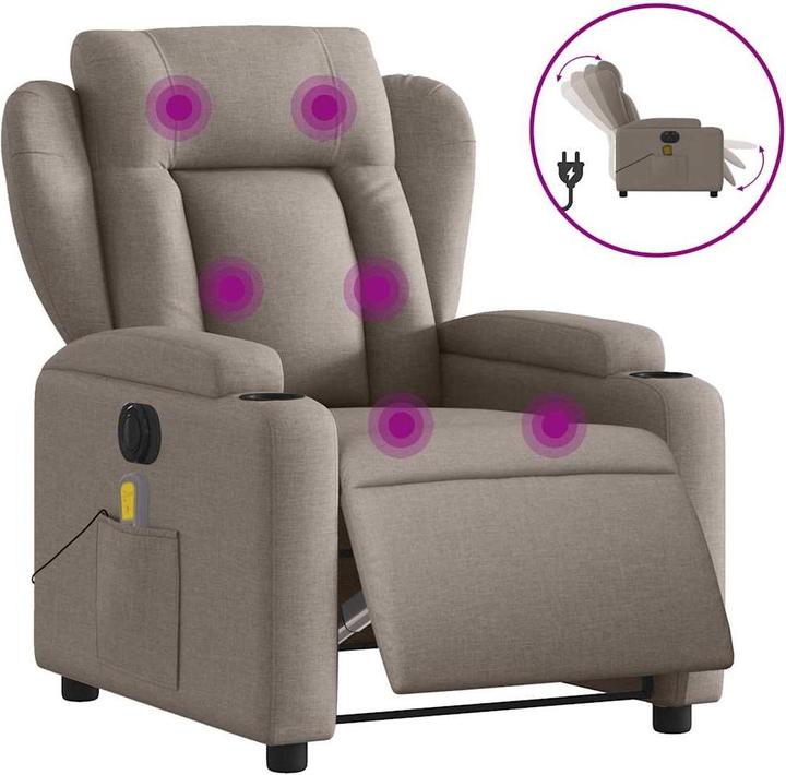 Actual product image vidaXL Massage chair electric fabric