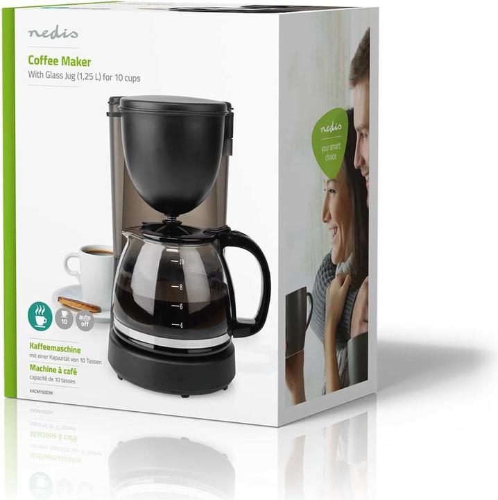 Produktbild Nedis Coffee Maker Maximum capacity: 1.25 l Number of cups at once: 10 Keep warm feature Black