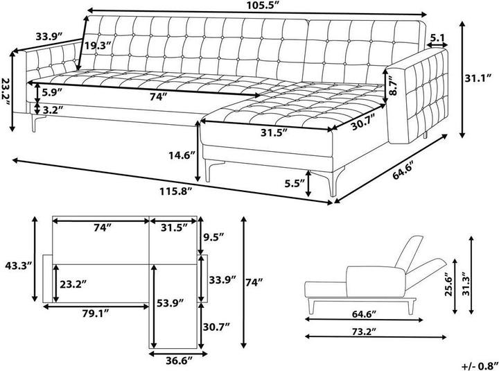 Actual product image Beliani Aberdeen (Sofa bed)