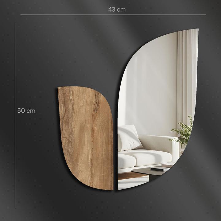 Image du produit Wallxpert Ozgi Leaf Decorative Mirror (43 x 50 cm)