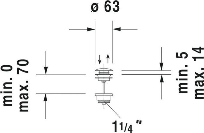 Produktbild Duravit Ventil PUSH-OPEN mattschwarz