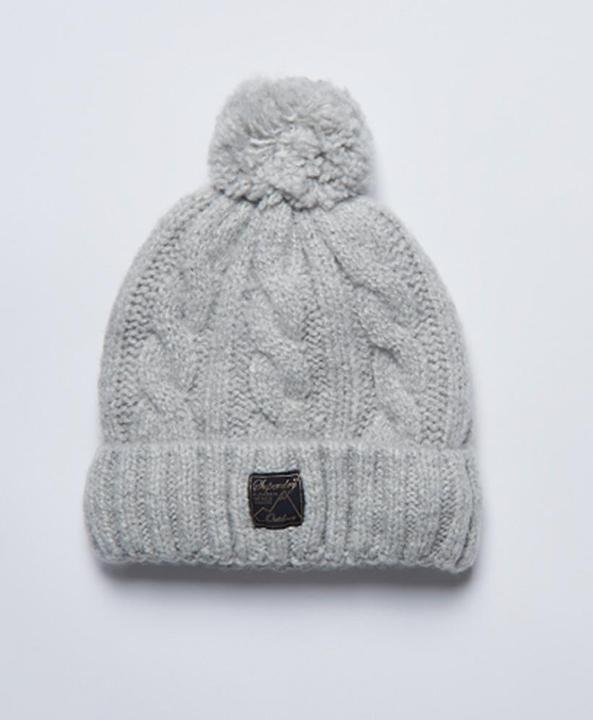 Superdry Cap Casual Comfortable Fitting TWEED CABLE BEANIE (One size)