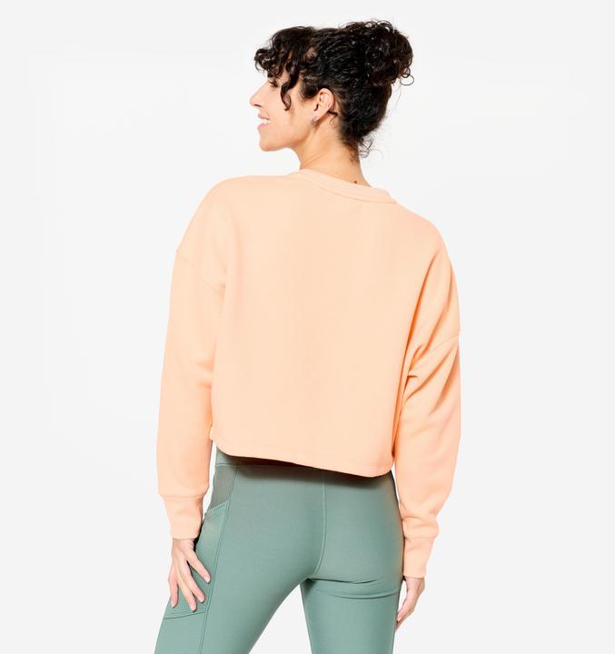 Produktbild Domyos Sweatshirt Crop Damen bequem dehnbar - pfirsich/orange (XXL)
