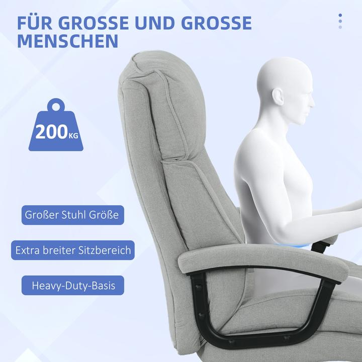 Produktbild Homcom Bürostuhl Polyester Hellgrau
