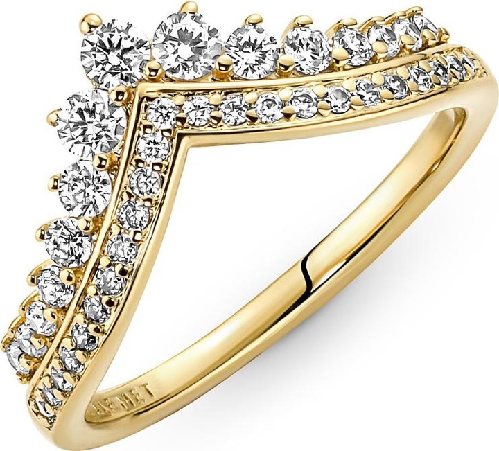 Actual product image Pandora 14k Gold Timeless Wishbone Diadem Ring (52)