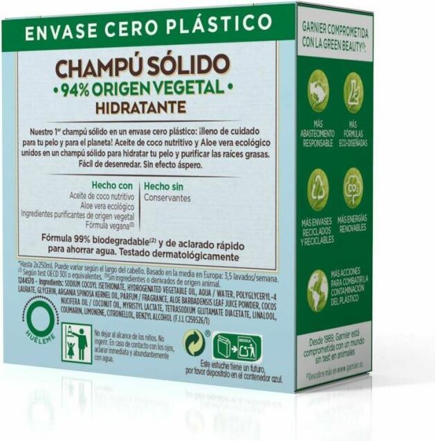 Produktbild Garnier ORIGINAL REMEDIES champú sólido hidratante de coco 2 X 60 gr (Festes Shampoo)