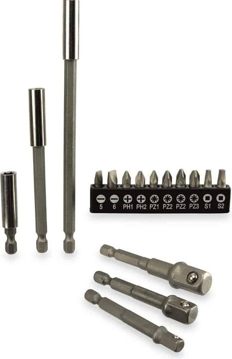 Actual product image Masterproof Socket adapter bit set extensions, 6.3 mm, hexagonal, 16 pcs. (Bit adapter)