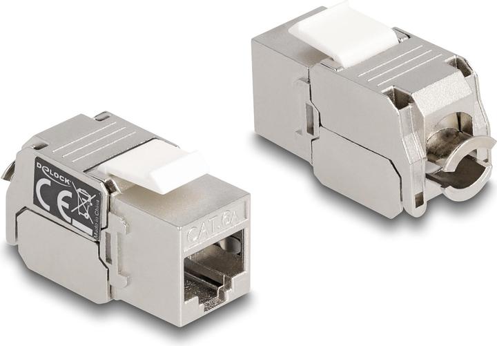 Actual product image Delock Keystone module RJ45 socket to LSA Cat.6A with LED (Keystone module)