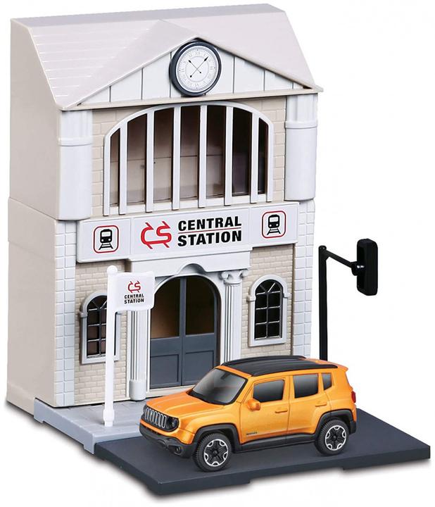 Produktbild Bburago 18/31505 Street Fire Build the city The train station with metal car 1:43 Official Jeep Rene