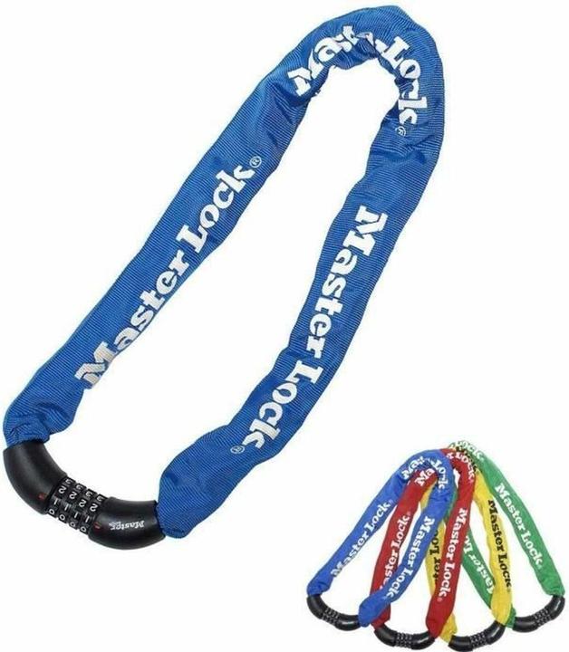 Master Lock Fahrradschloss Stahlkettenglied (mit Zahlen) (90 cm Kette) (Zufällige Farbe) 8392EURDPRO (90 cm)