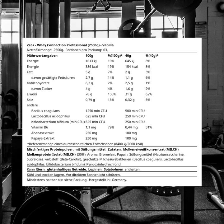 Actual product image Zec+ Nutrition Whey Connection Professional (2500g can) (Vanilla, 1 pcs., 2500 g)