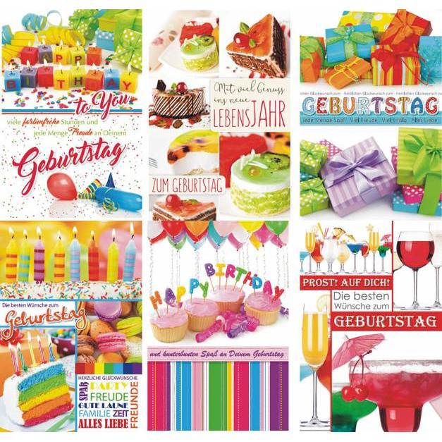 Magni, Grusskarte + Briefpapier, Glückwunschkarten 100 St. Geburtstag (100 Stk.)