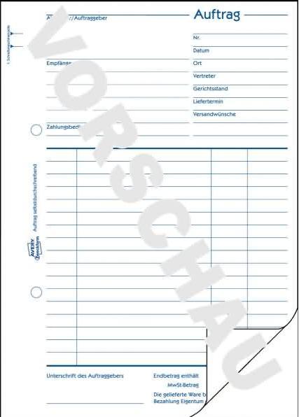 Produktbild Avery Auftrag (50x)