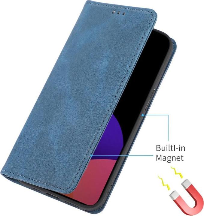 Produktbild Cover-Discount iPhone 15 - Vintage Flip Case Hülle dunkelblau (Apple iPhone 15)