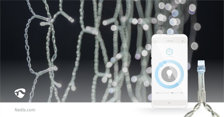 Image du produit Nedis SmartLife Décorative LED | Wi-Fi | Blanc froid | 240 LED | 5.00 m | Android™ / IOS (0.21 m)