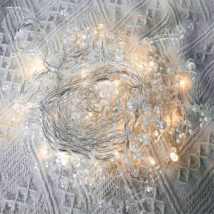 Image du produit Cover-Discount Guirlande lumineuse de Noël LED avec perles artificielles (3 m)