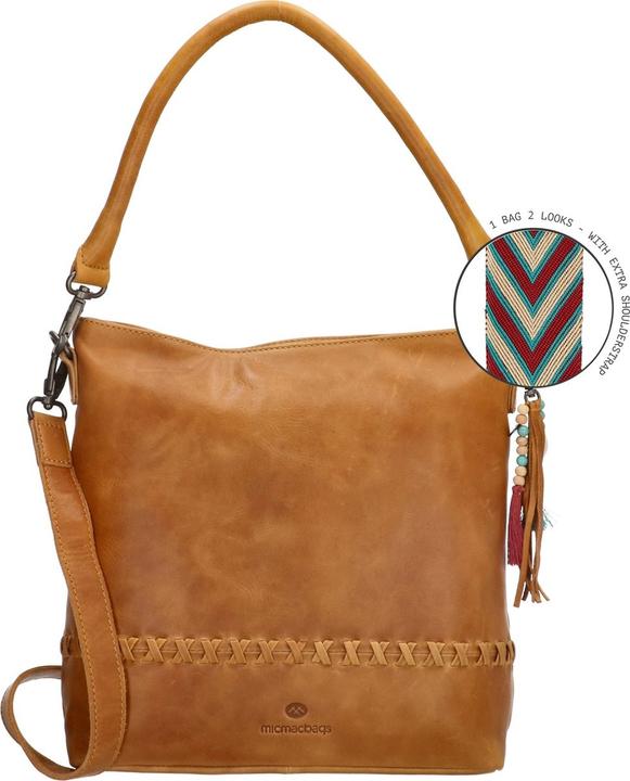 Produktbild Micmacbags Friendship -Umhängetasche ausblenden & stechen - Kamel - 100% Leder