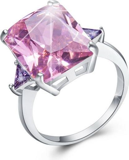 Actual product image Hermex Silver plated ring Pink Topaz / Amethyst - Size 57 / Size 8 (57)