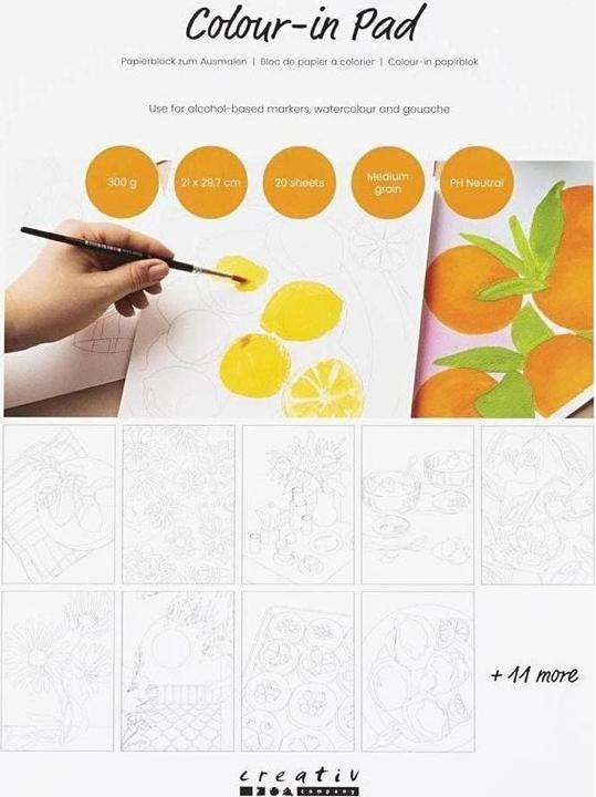 Image du produit Creativ Company Aquarellpapier A4, 300 g/m², 20 Blatt (300 g/m², 20 x)