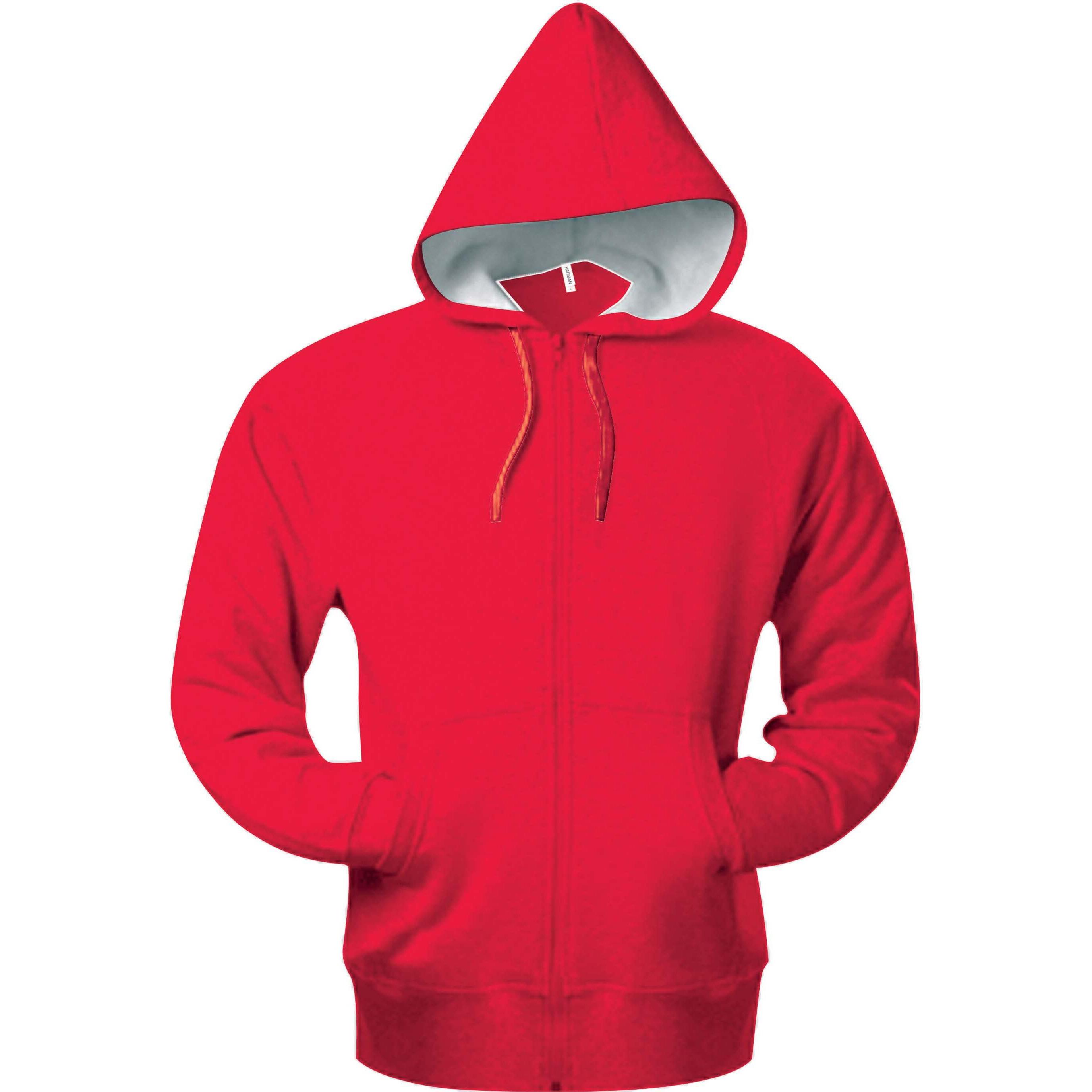 Kariban, Herren, Pullover, Hoodie mit Kängurutaschen, Rot, (XXL)