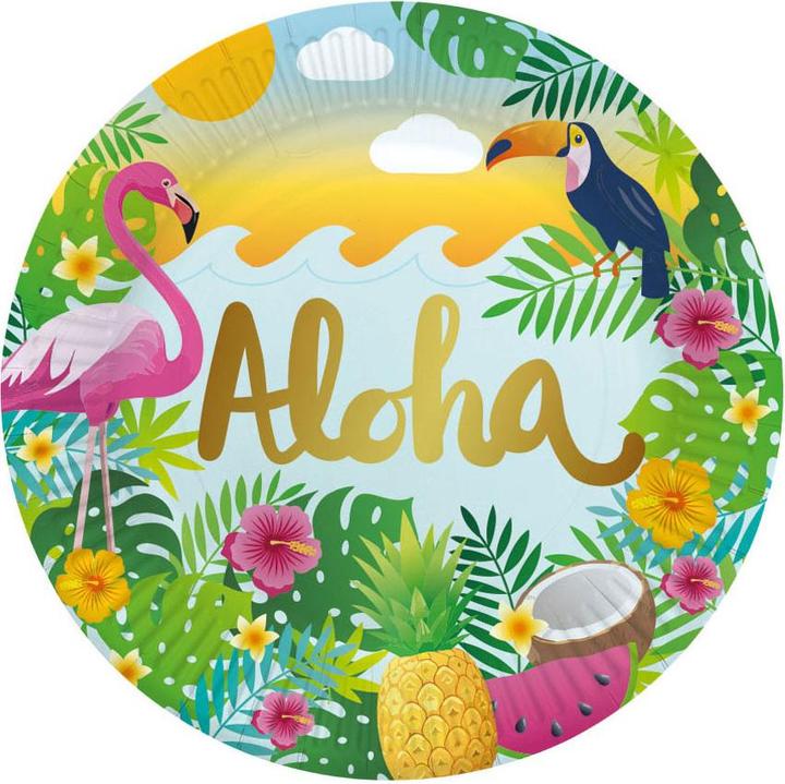 Produktbild Globos Europe Pappteller 23cm Aloha - 8 Stück. (8x)