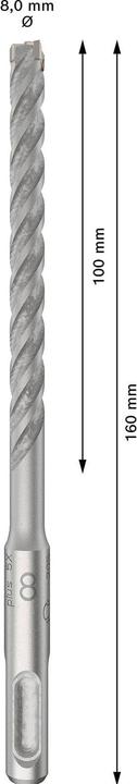 Produktbild DIY PRO SDS plus-5X Hammerbohrer, 8 x 100 x 160 mm (8 Millimeter)
